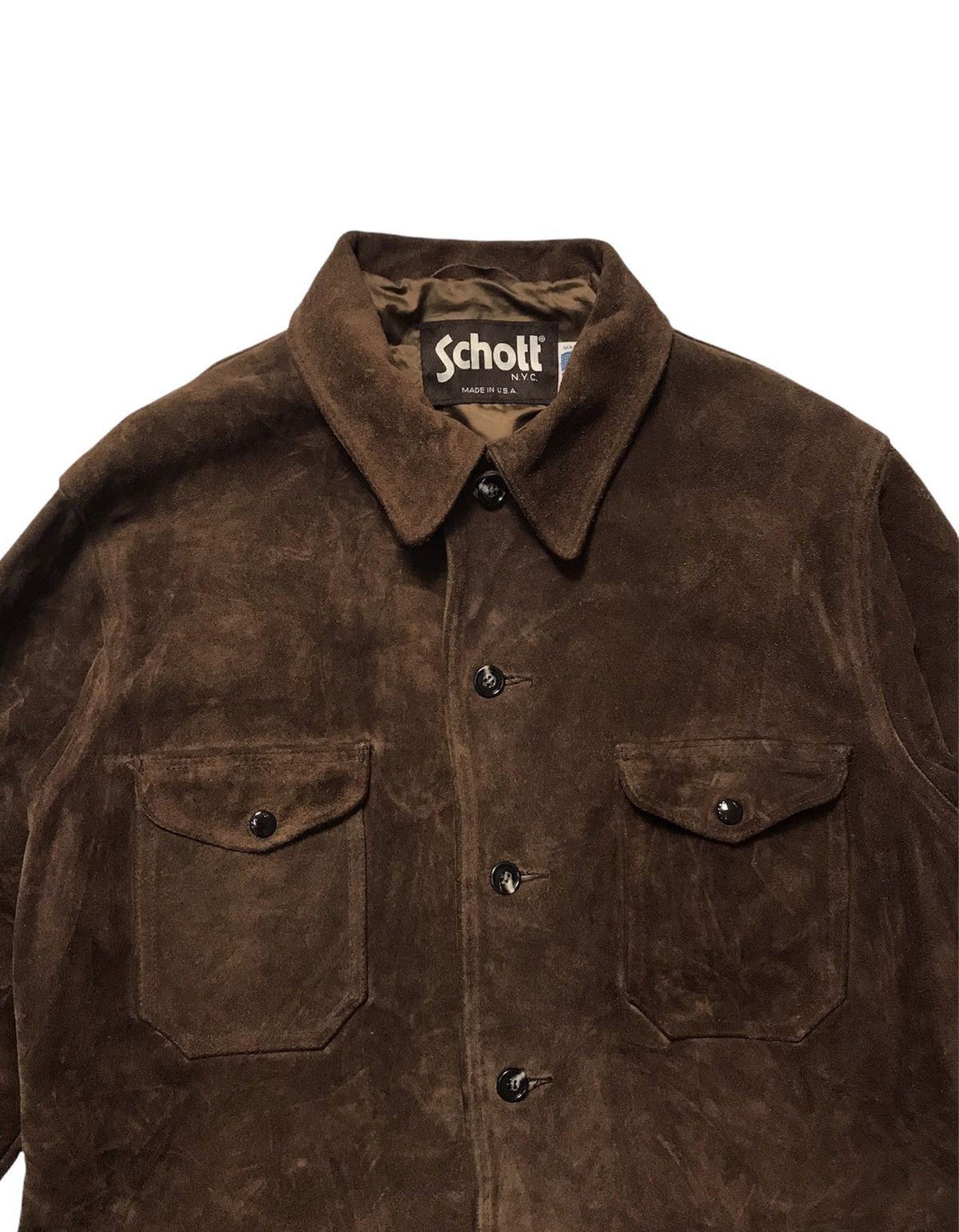 Schott × Vintage Schott Suede Leather Jacket Size US L / EU 52-54 / 3 - 2 Thumbnail