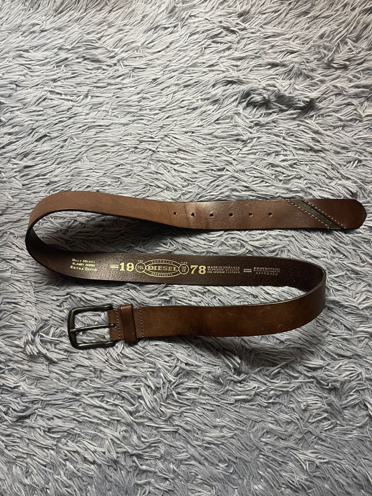 Diesel 00s vintage western real leather belt 117cm