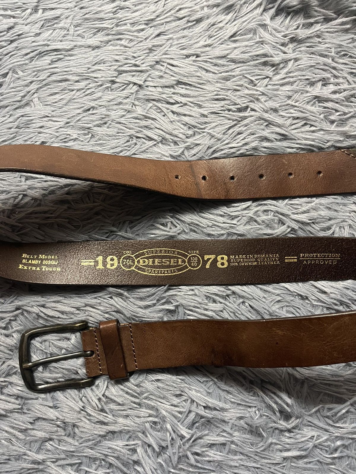 Cowboy Equipment × Diesel × Vintage Diesel 00s vintage western real leather belt 117cm Size 36 - 3 Thumbnail