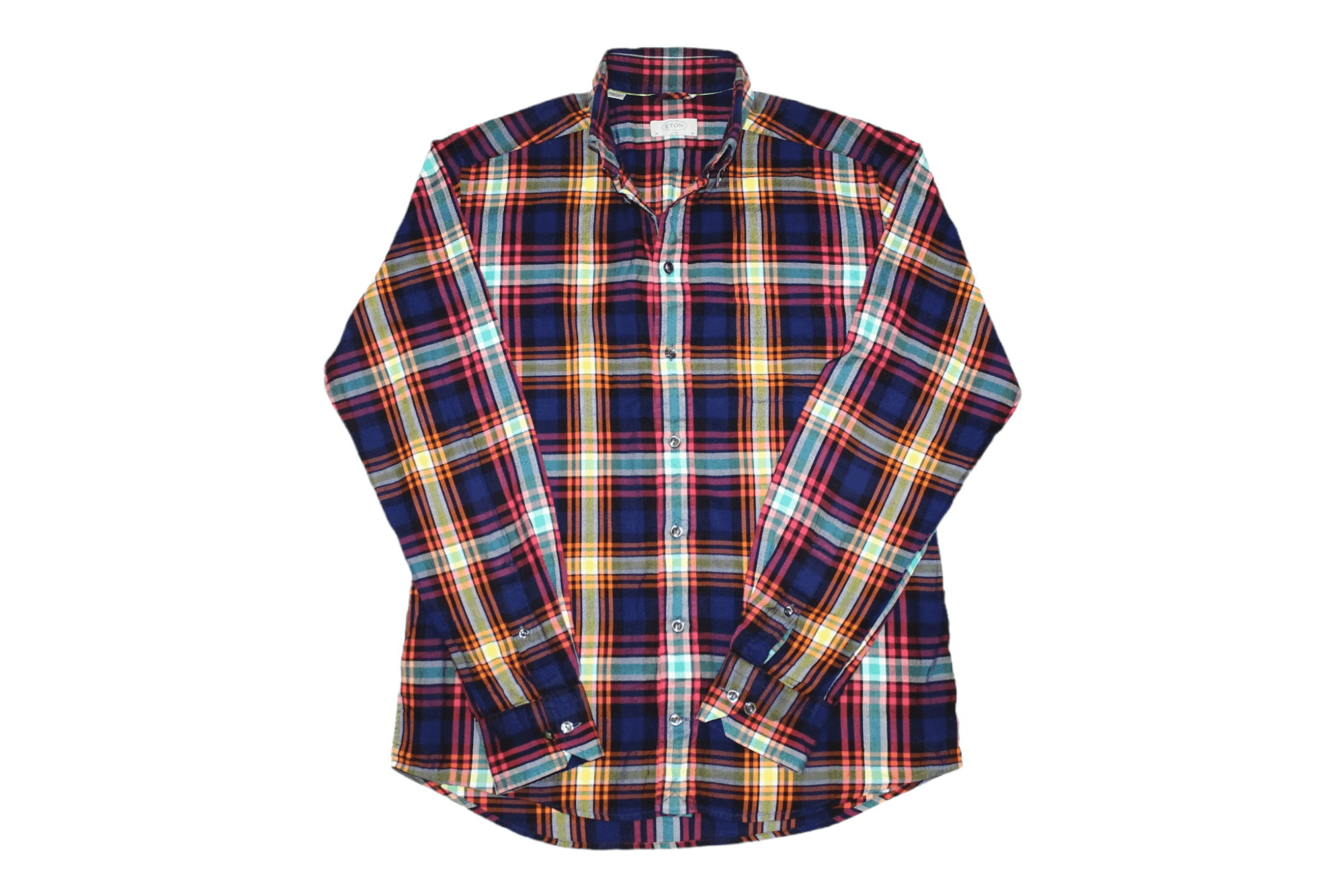 Eton Eton of Sweden Casual Plaid Flannel Slim Fit Shirt Size US M / EU 48-50 / 2 - 1 Thumbnail