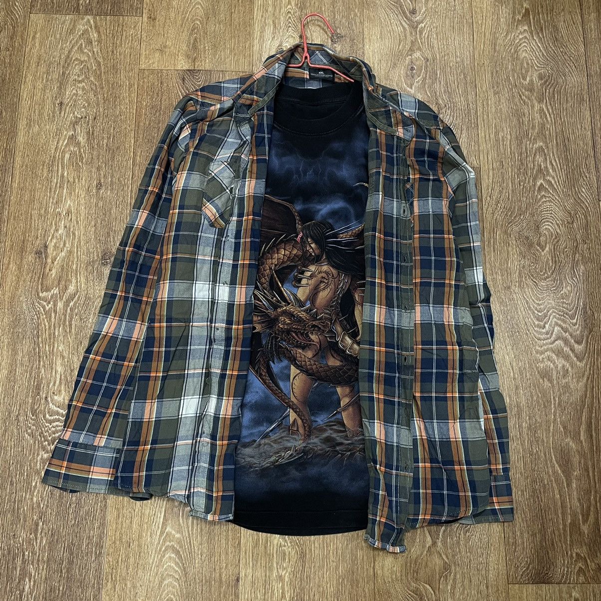 Vintage Vintage 90s Oversized Plaid Shirt Grunge Workwear Faded XXL Size US XXL / EU 58 / 5 - 1 Thumbnail