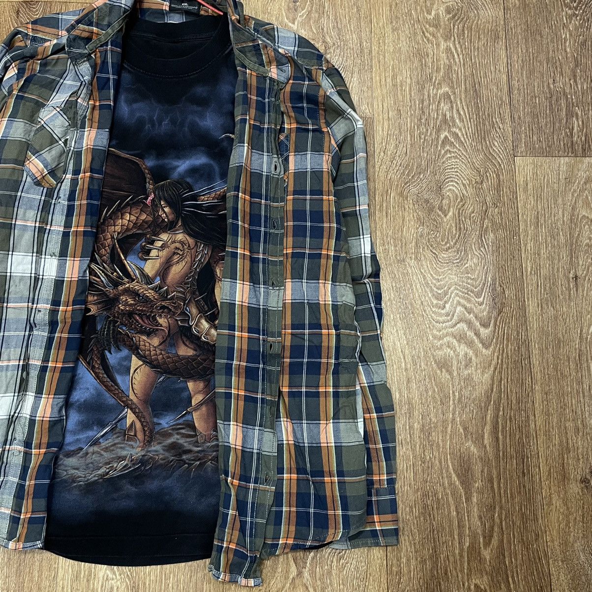 Vintage Vintage 90s Oversized Plaid Shirt Grunge Workwear Faded XXL Size US XXL / EU 58 / 5 - 3 Thumbnail