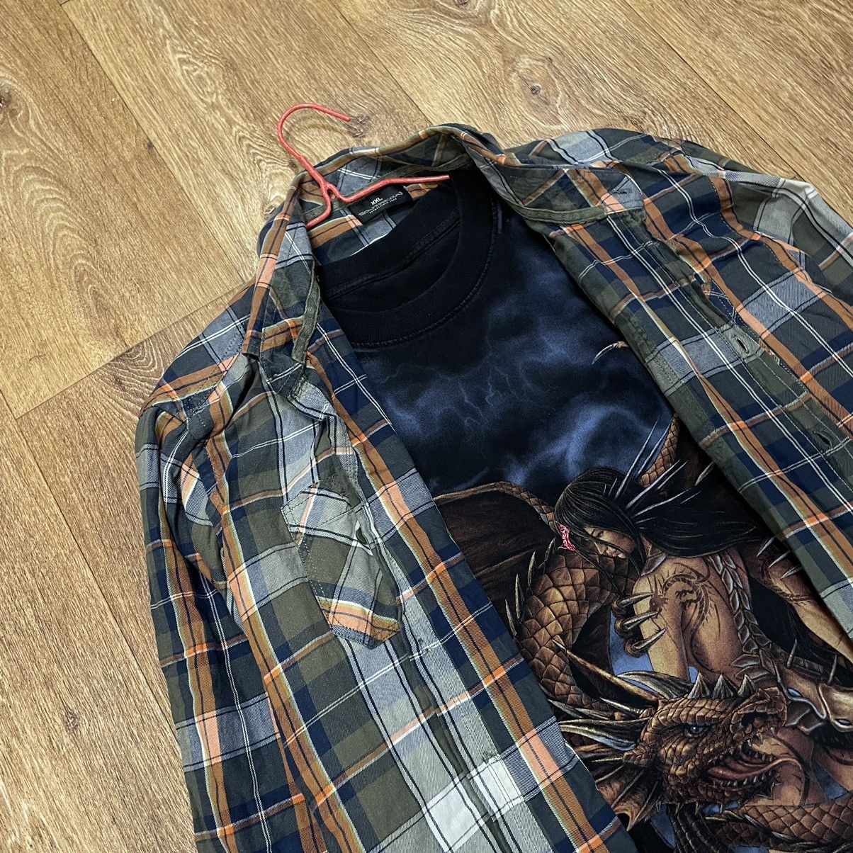 Vintage Vintage 90s Oversized Plaid Shirt Grunge Workwear Faded XXL Size US XXL / EU 58 / 5 - 5 Thumbnail