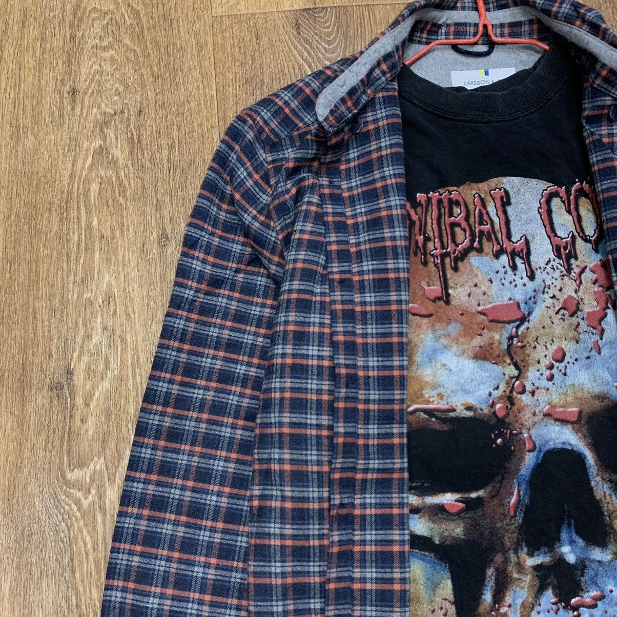 Vintage Vintage 90s Checkered Shirt Skull Graphic Grunge Boxy Slim L Size US L / EU 52-54 / 3 - 4 Thumbnail