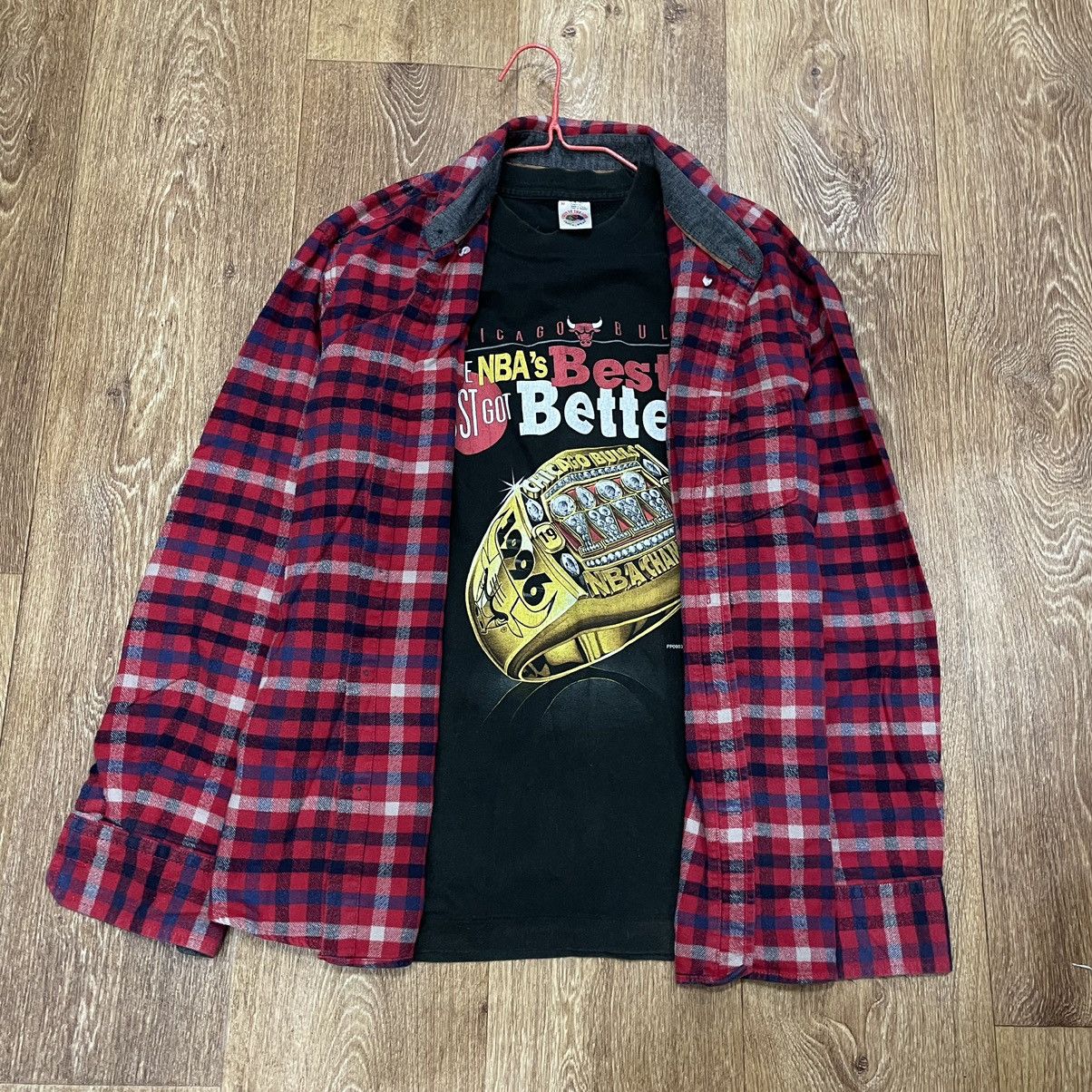 Flannel Vintage 90s Plaid Flannel Shirt Y2K Streetwear Checkered Size US XL / EU 56 / 4 - 1 Thumbnail