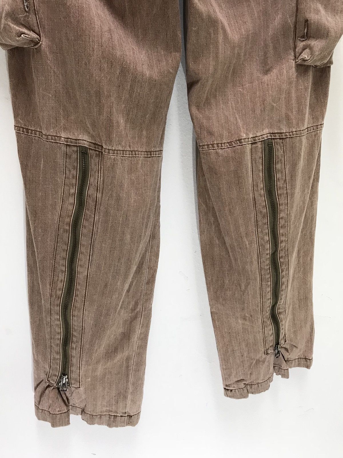 Japanese Brand 291295 Homme Cargo Pant Pin Striped Bondage Zipper Regular Size US 30 / EU 46 - 2 Thumbnail