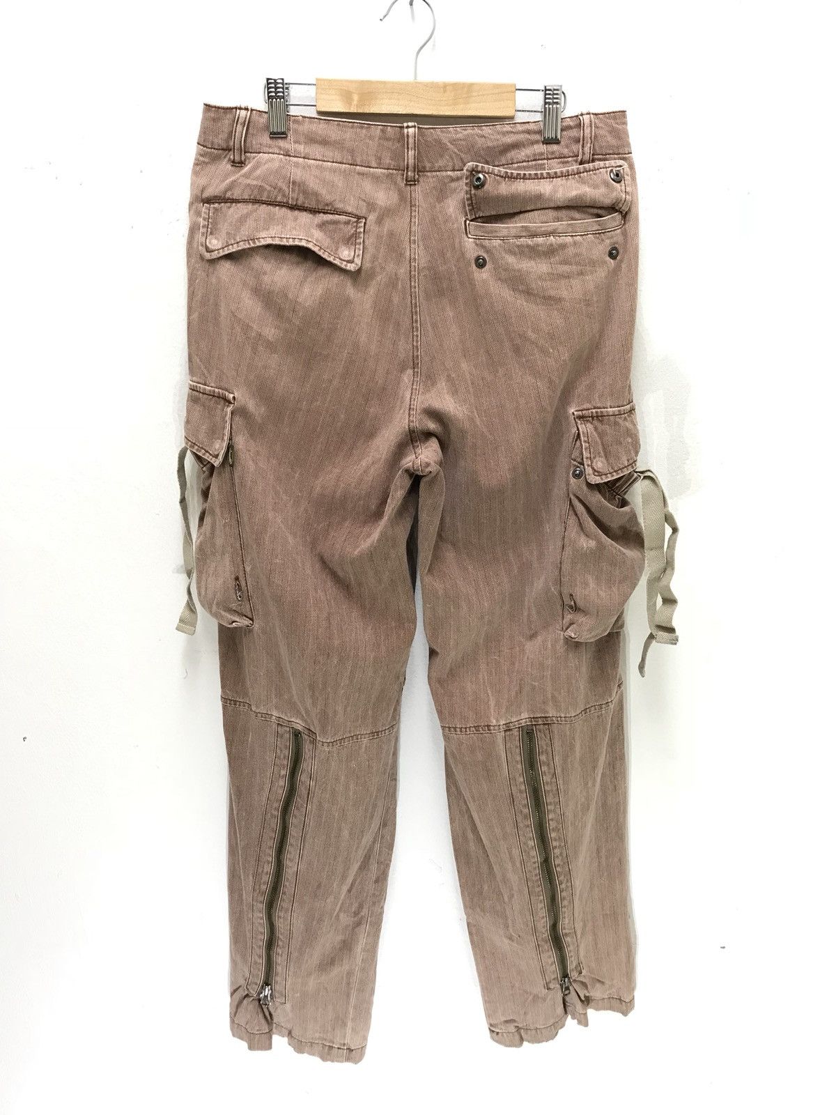 Japanese Brand 291295 Homme Cargo Pant Pin Striped Bondage Zipper Regular Size US 30 / EU 46 - 1 Thumbnail