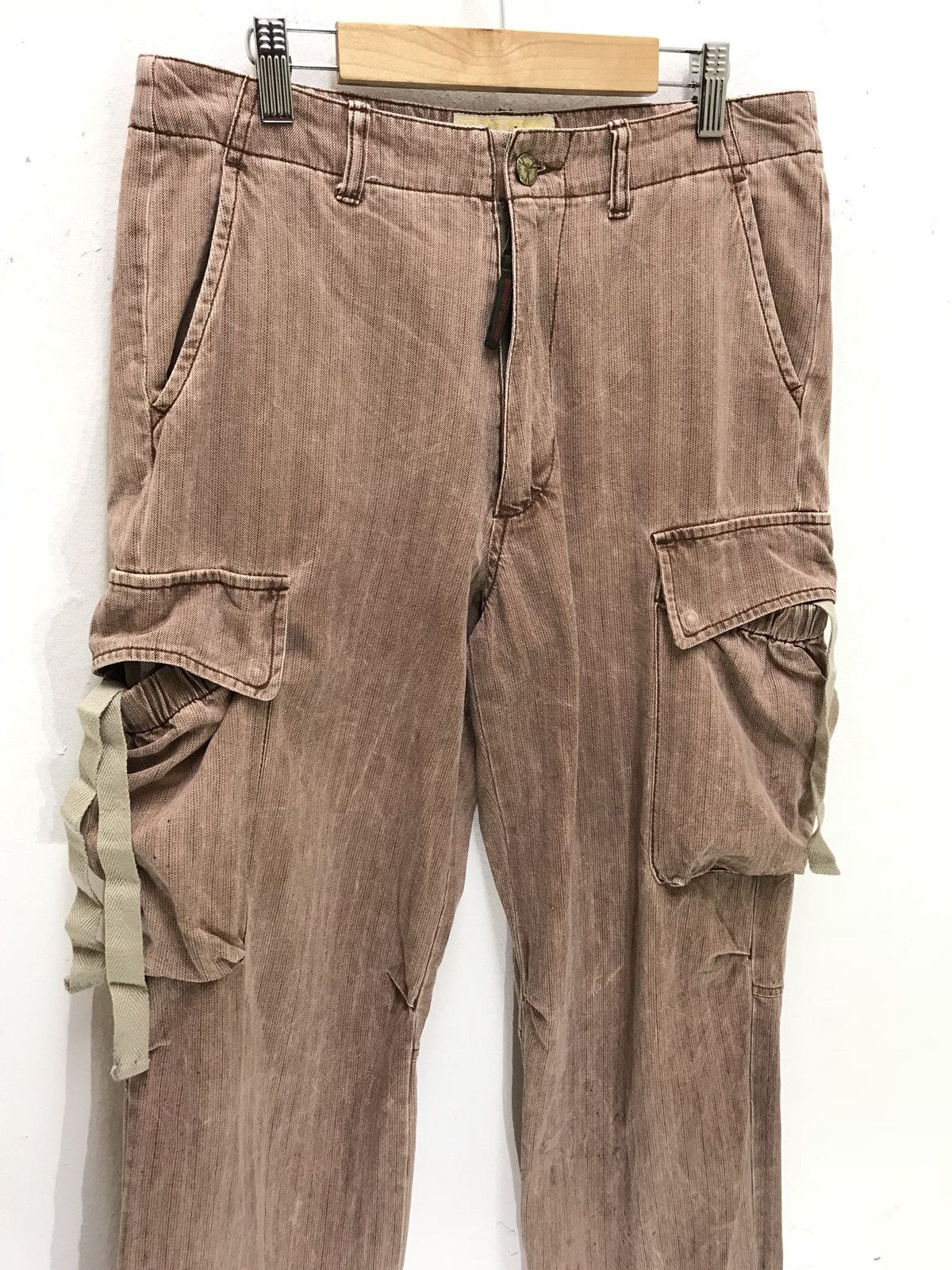 Japanese Brand 291295 Homme Cargo Pant Pin Striped Bondage Zipper Regular Size US 30 / EU 46 - 5 Thumbnail
