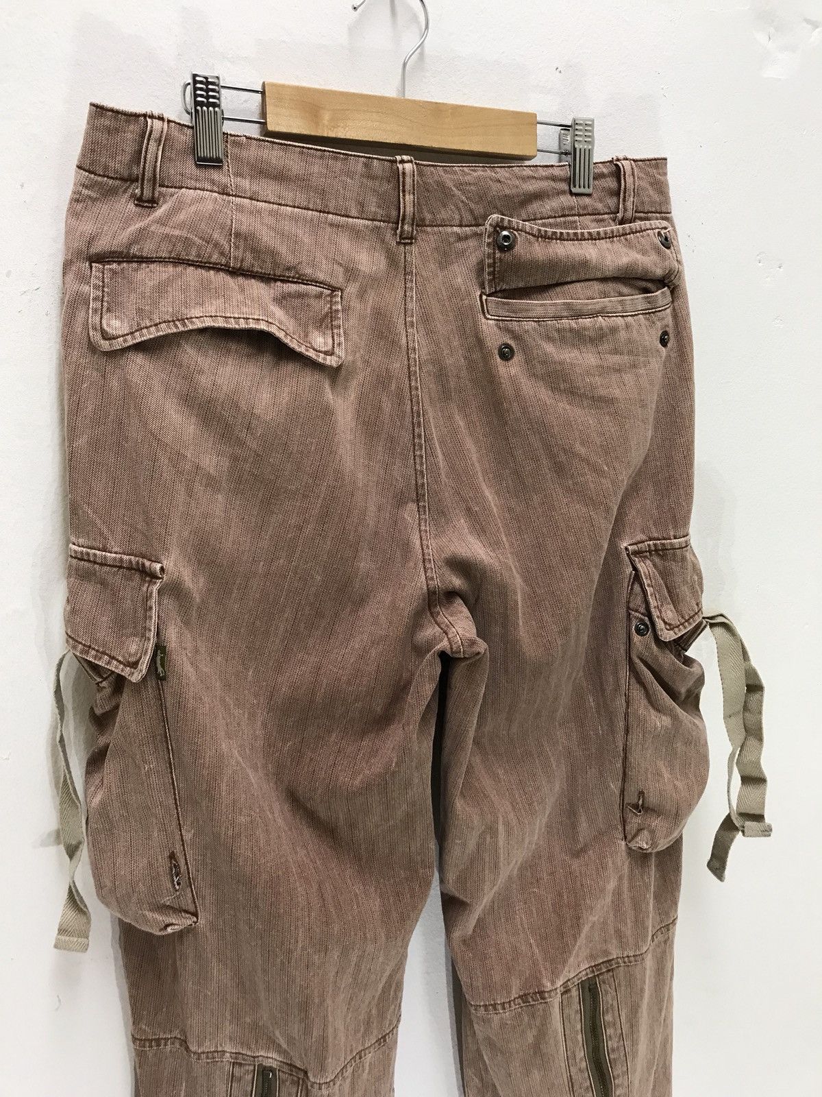 Japanese Brand 291295 Homme Cargo Pant Pin Striped Bondage Zipper Regular Size US 30 / EU 46 - 8 Thumbnail