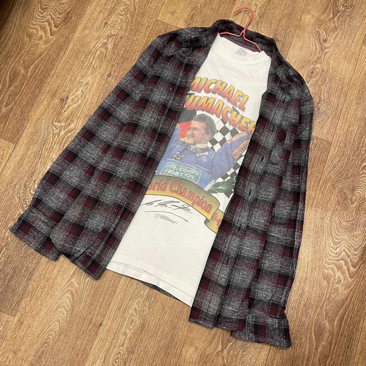 Vintage Vintage 90s Checkered Shirt Grunge Streetwear Thrashed XL Size US XL / EU 56 / 4 - 2 Thumbnail