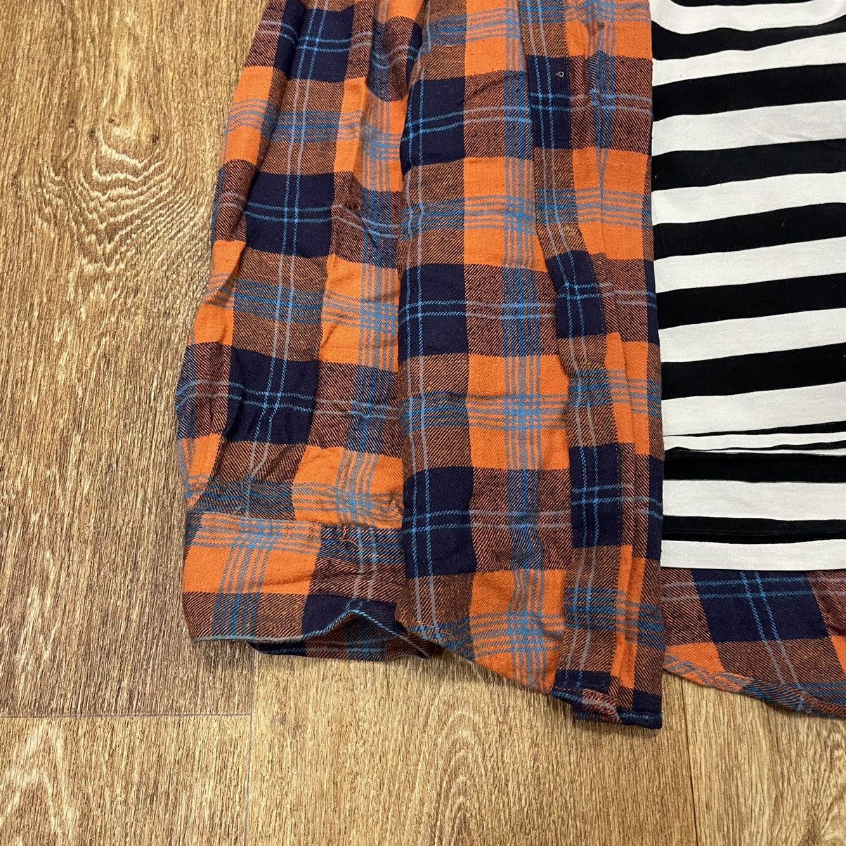 Vintage Vintage 90s Orange Navy Checkered Shirt Grunge Oversized L Size US L / EU 52-54 / 3 - 3 Thumbnail