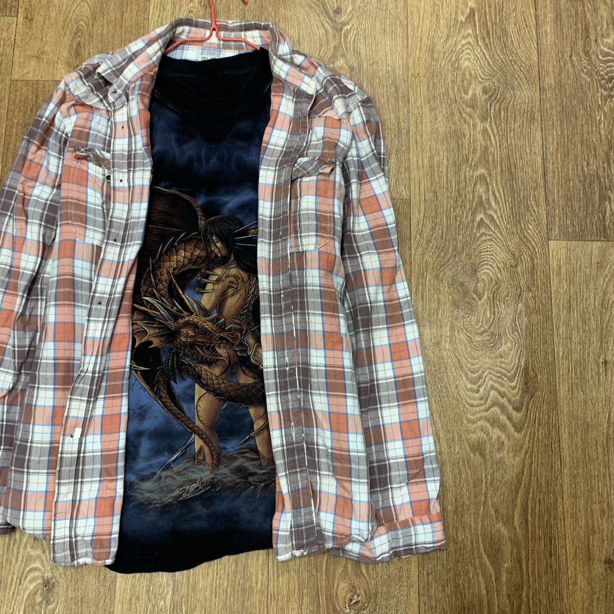 Vintage Vintage 90s Checkered Shirt Grunge Oversized Layering Logo M Size US M / EU 48-50 / 2 - 2 Thumbnail