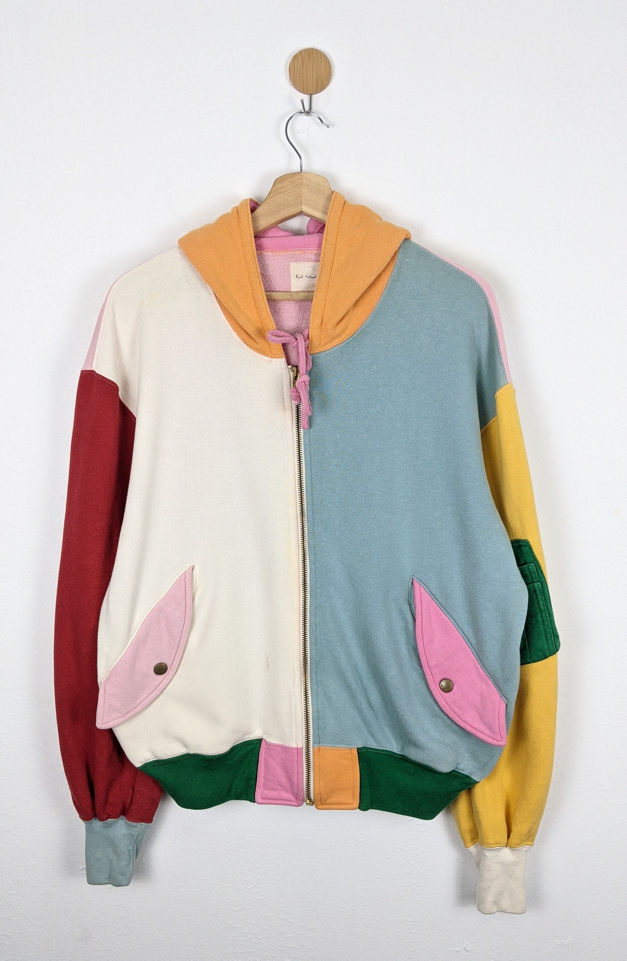 Karl Helmut Multicolour colour block hoodie sweater