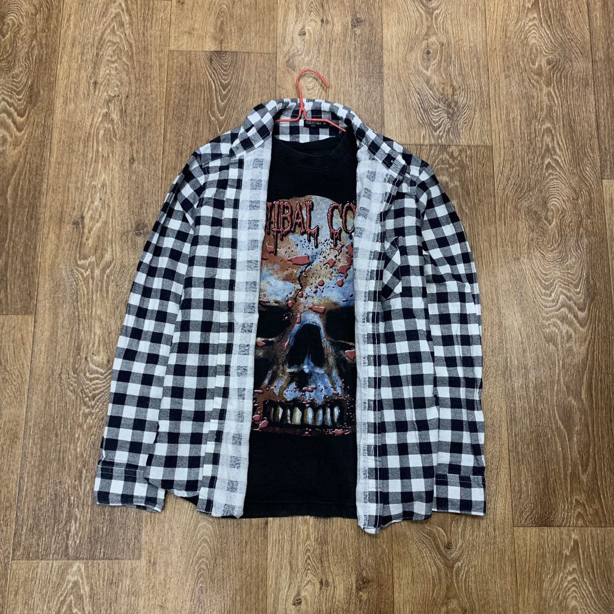 Vintage Vintage 90s Checkered Shirt Graphic Tee Grunge Skater Boxy M Size US M / EU 48-50 / 2 - 1 Thumbnail