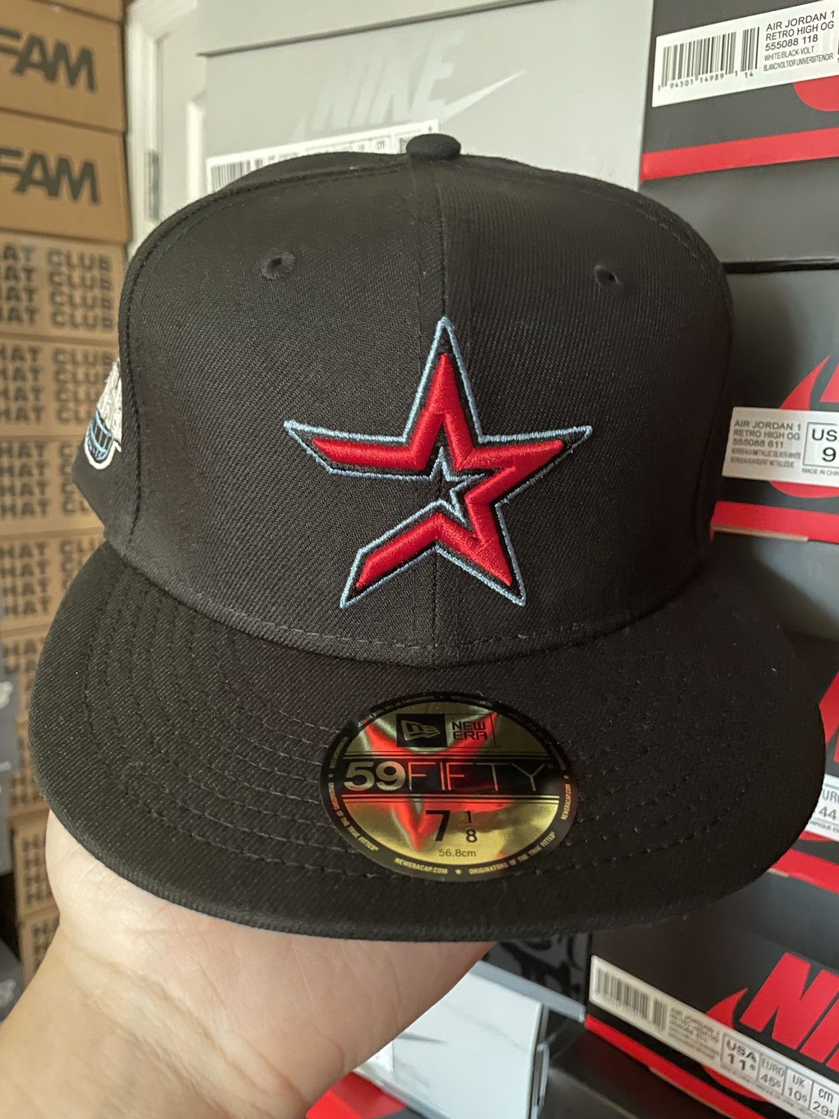 MLB × New Era 7 1/8 Black Icy Houston Astros 2005 World Series Cap City Size ONE SIZE - 2 Thumbnail