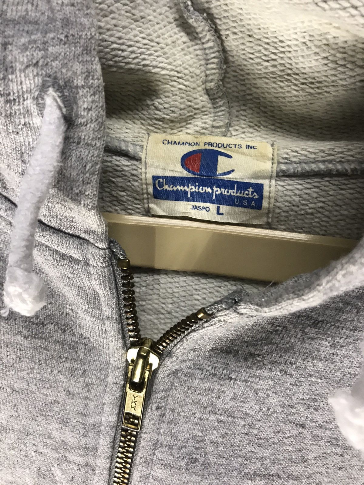 Champion × Vintage Vintage Champion hoodie zipper back spellout Size US L / EU 52-54 / 3 - 6 Thumbnail