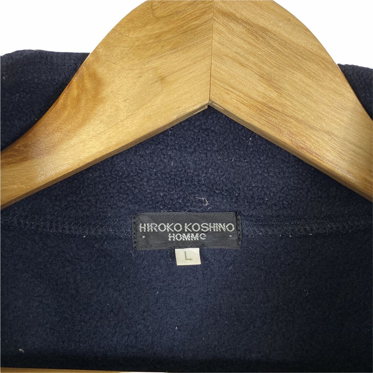 Hiroko Koshino Homme × Japanese Brand Vintage HIROKO KOSHINO Homme Fleece Half Button Long Sleeve Size US L / EU 52-54 / 3 - 5 Thumbnail