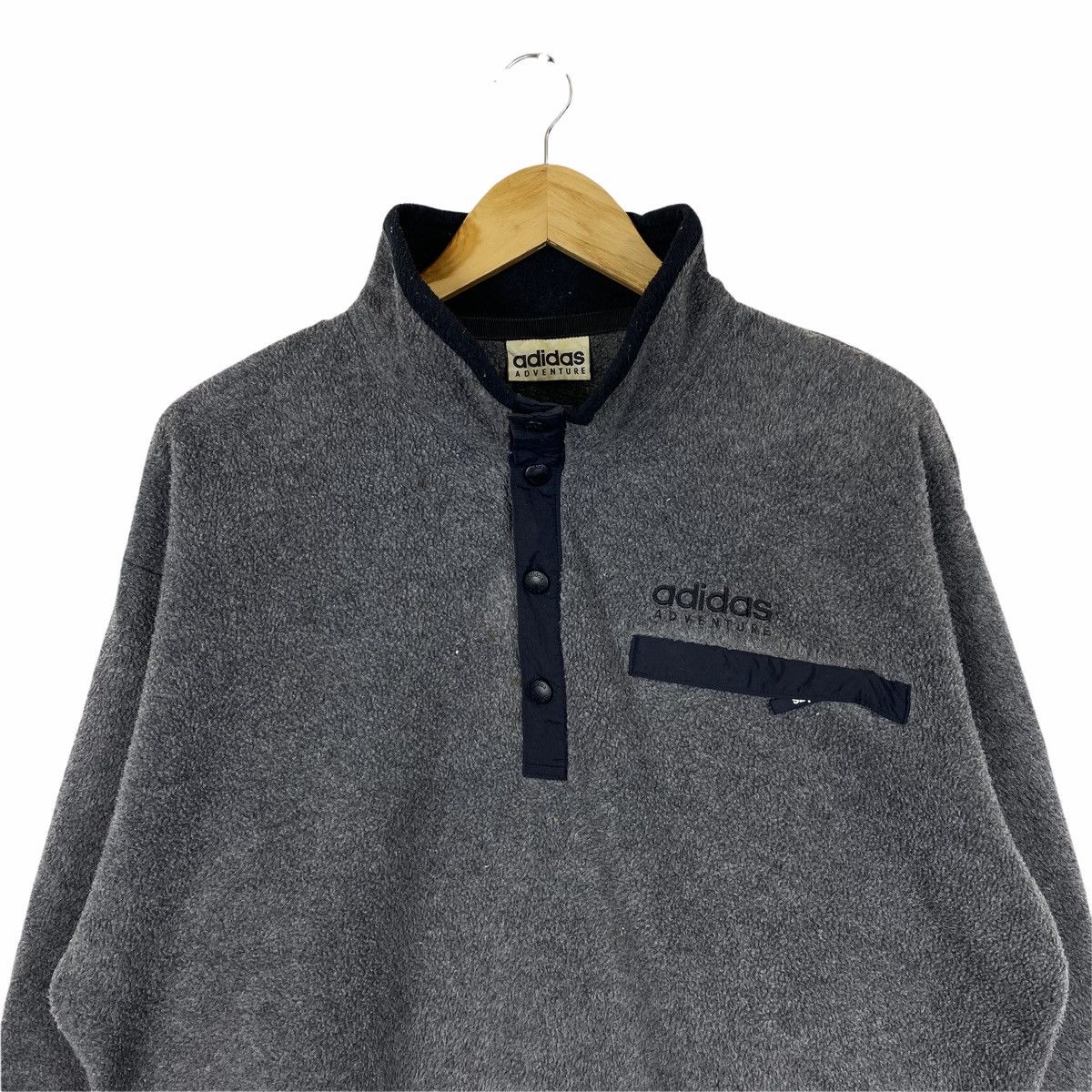 Adidas × Vintage Vintage ADIDAS ADVENTURE Small Logo Fleece Sweatshirt Jumper Size US L / EU 52-54 / 3 - 4 Thumbnail