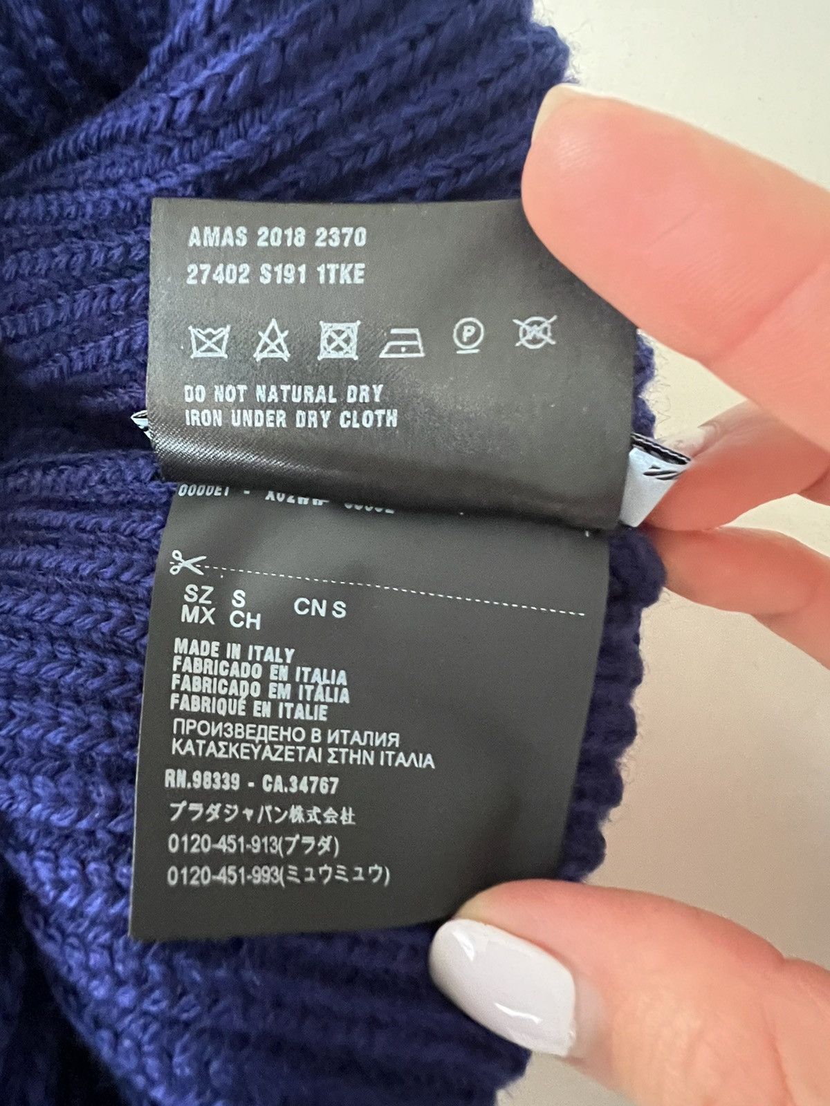 Prada Prada Logo Wool Mohair Beanie Hat Size ONE SIZE - 5 Thumbnail
