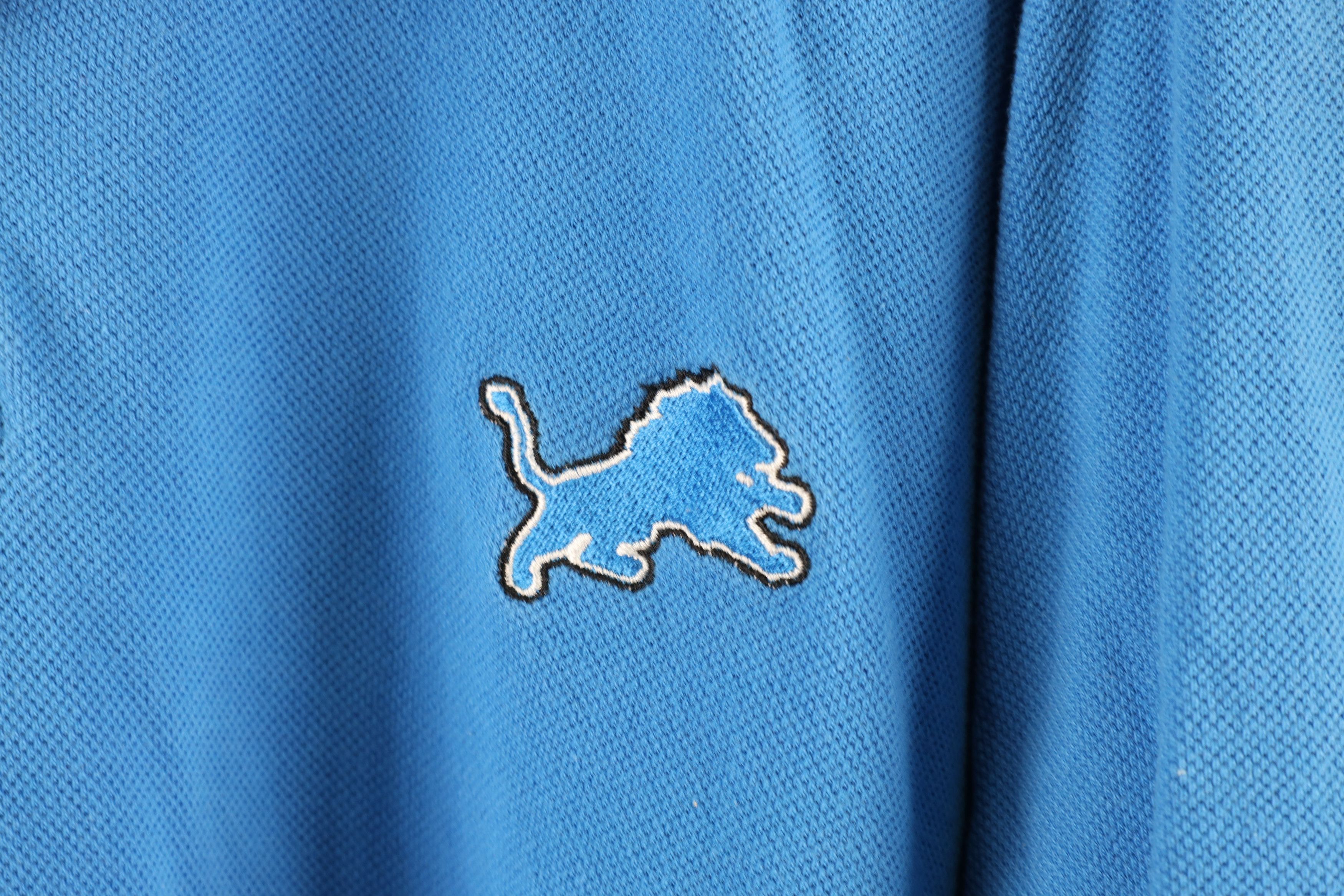 Reebok × Vintage Vintage Reebok Detroit Lions Football Polo Shirt Blue Size US XL / EU 56 / 4 - 4 Thumbnail