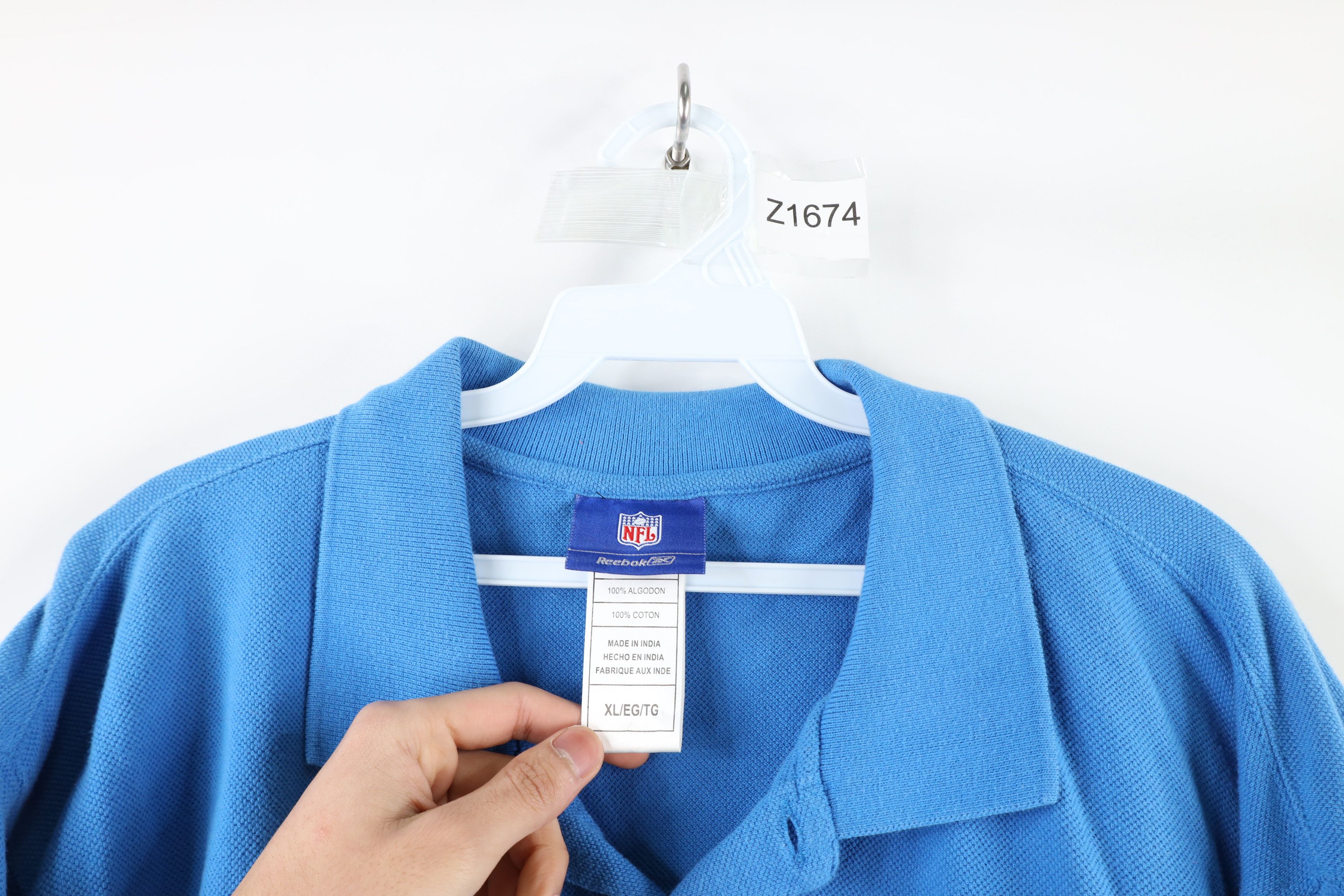 Reebok × Vintage Vintage Reebok Detroit Lions Football Polo Shirt Blue Size US XL / EU 56 / 4 - 6 Thumbnail