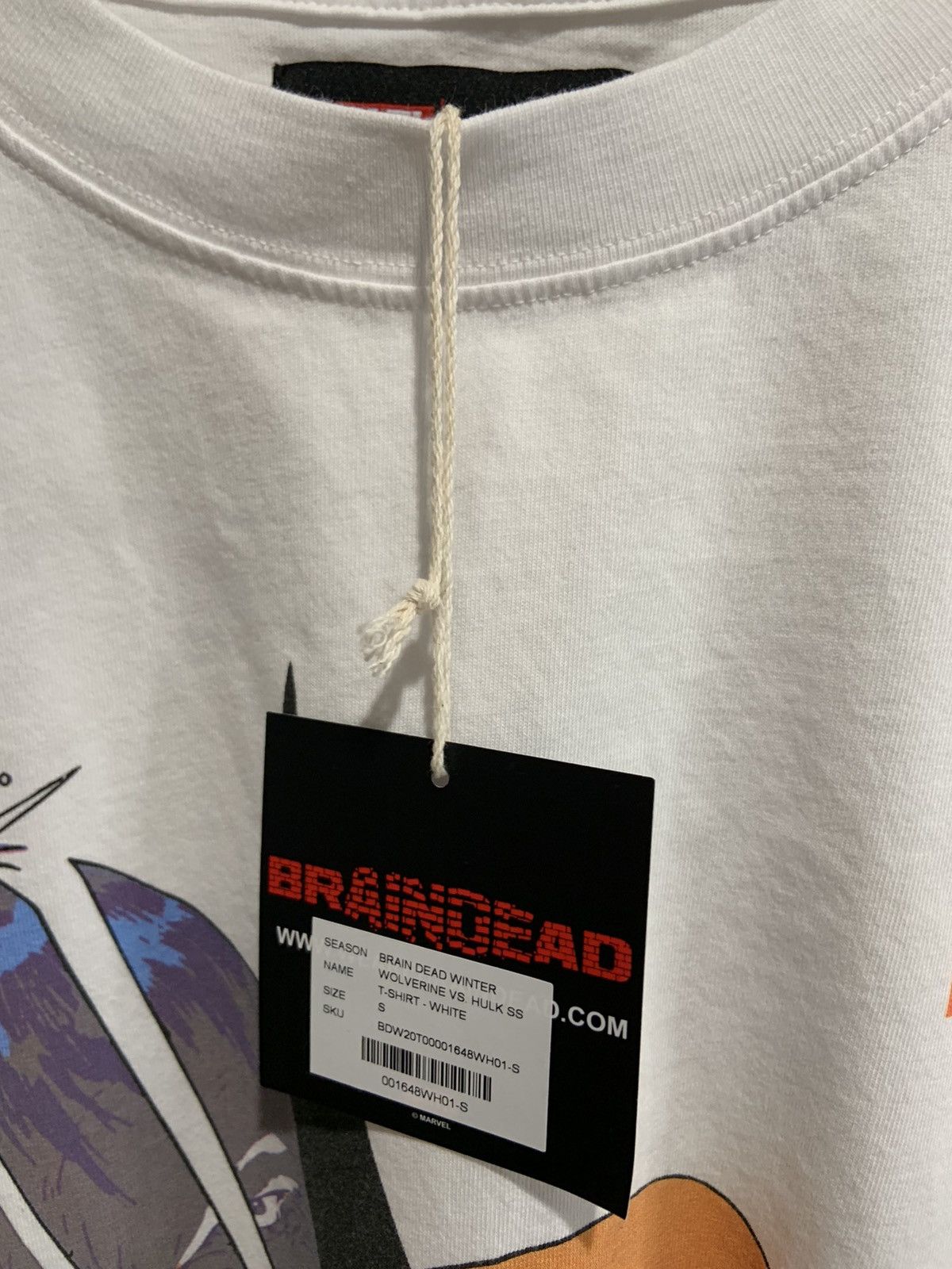 Brain Dead × Marvel Comics Brain Dead “Wolverine vs Hulk” T-Shirt (White) Size US S / EU 44-46 / 1 - 3 Thumbnail