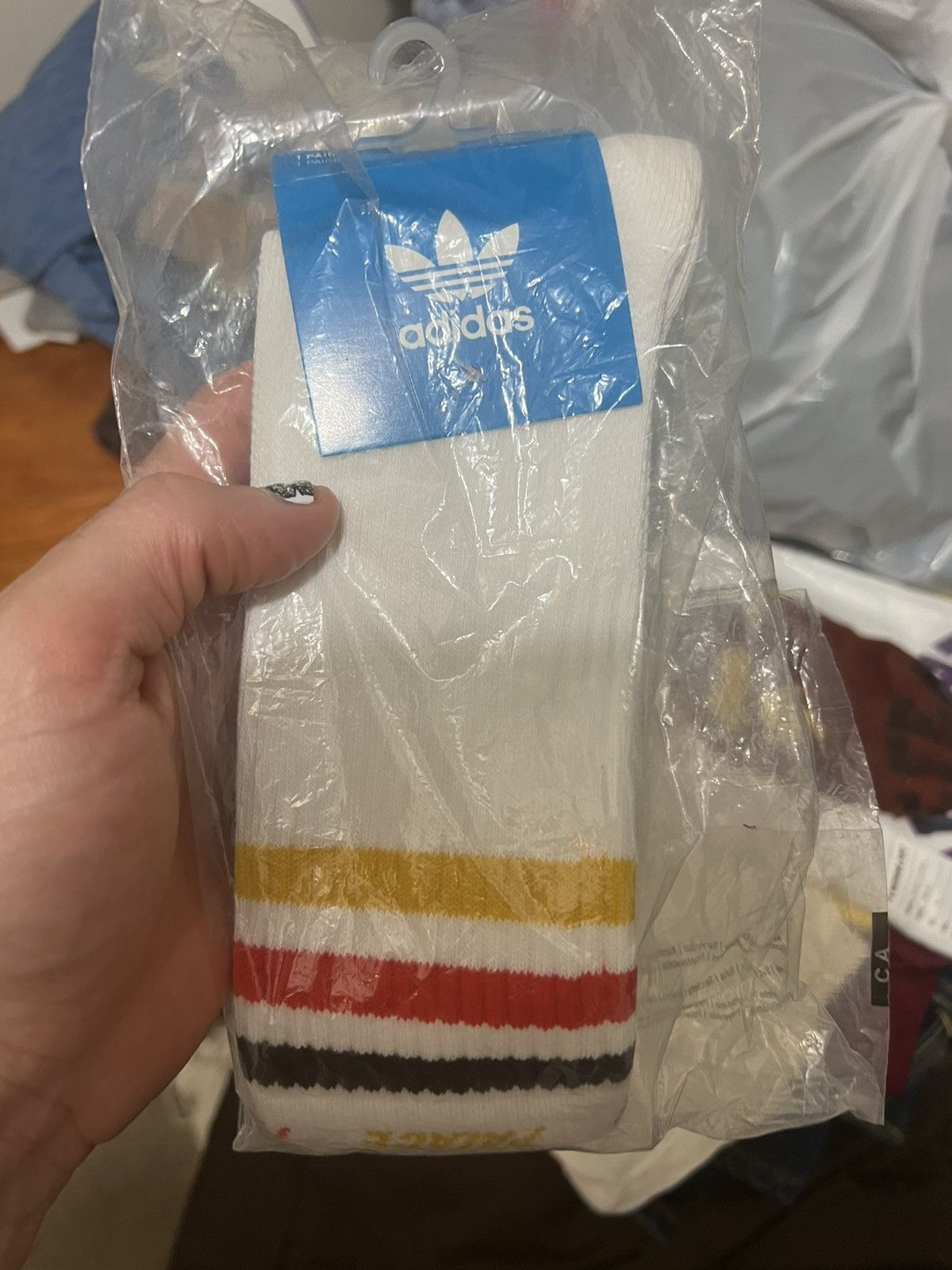 Palace X Adidas white socks medium