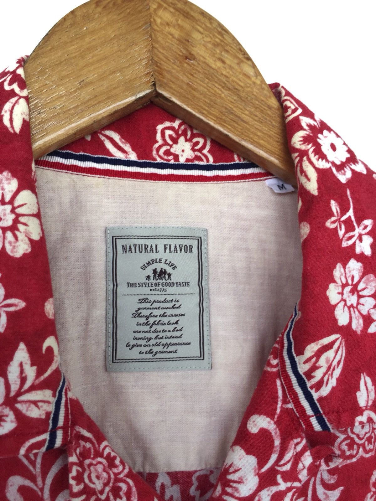 Other Simple Life Japan Red Floral Motive Hawaiian Shirt Size US M / EU 48-50 / 2 - 4 Thumbnail