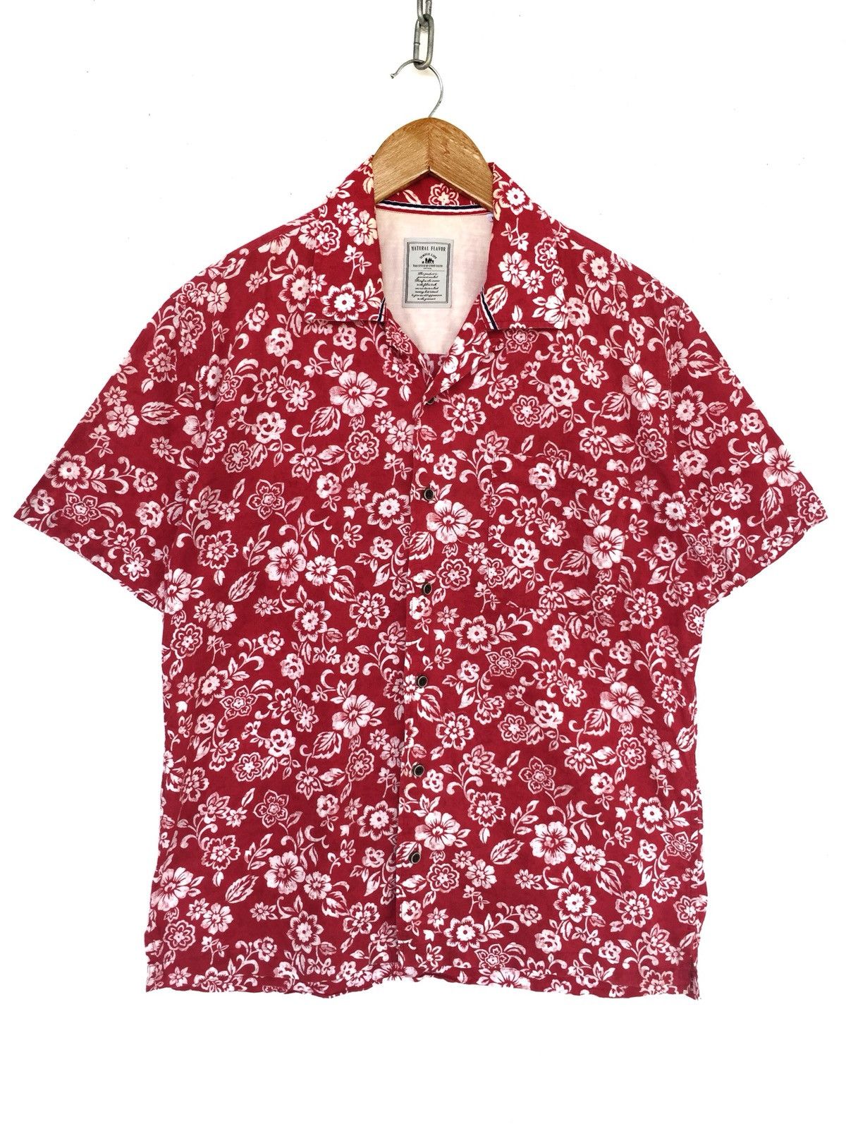 Other Simple Life Japan Red Floral Motive Hawaiian Shirt Size US M / EU 48-50 / 2 - 1 Thumbnail