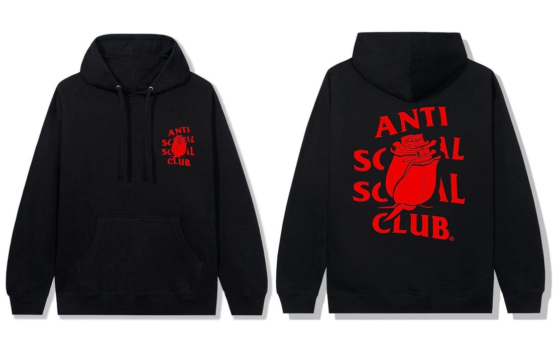 Anti social social club hoodie rose sale