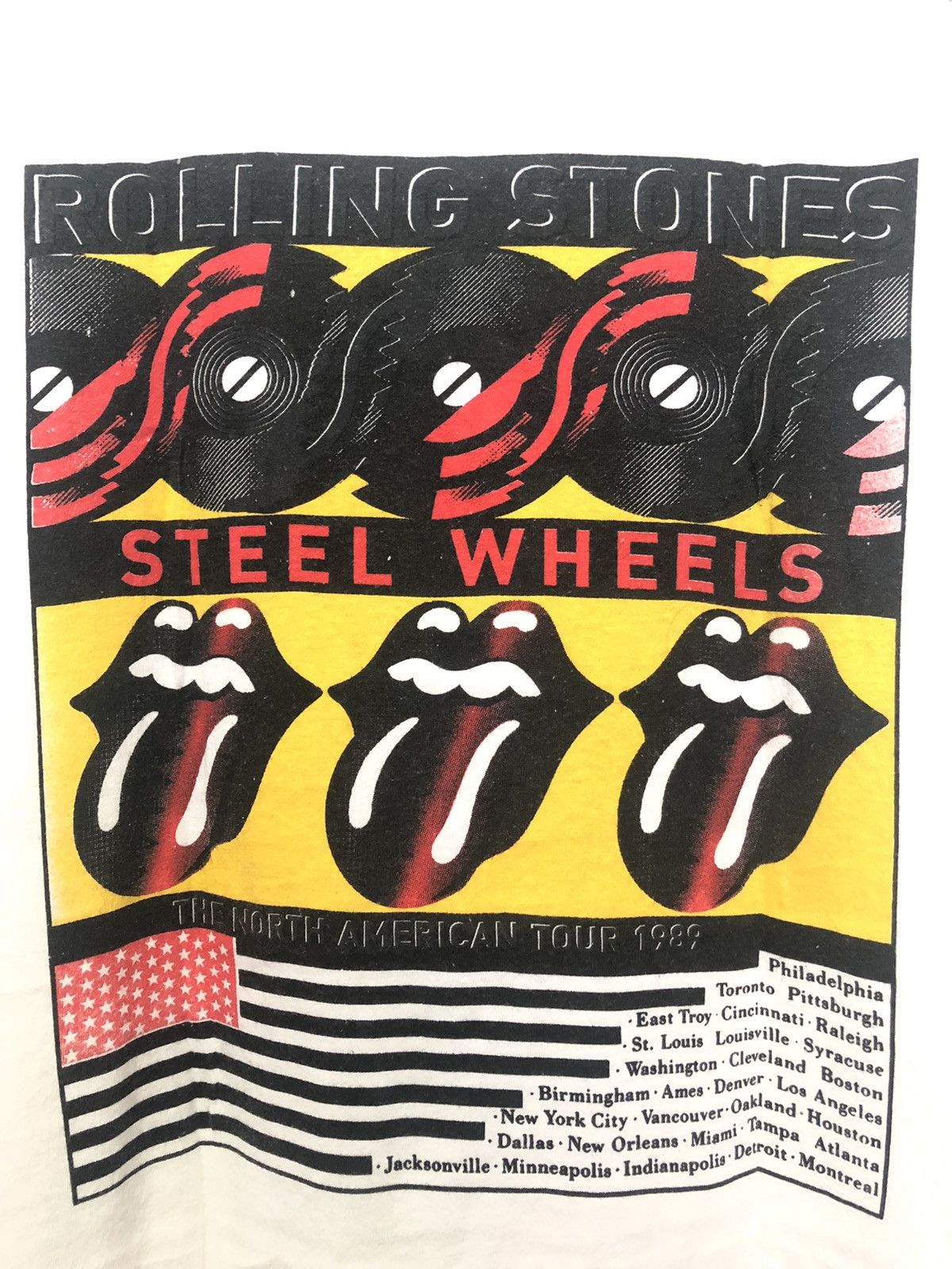 Band Tees × Vintage 89 Rolling Stones steel wheels Size US L / EU 52-54 / 3 - 4 Thumbnail