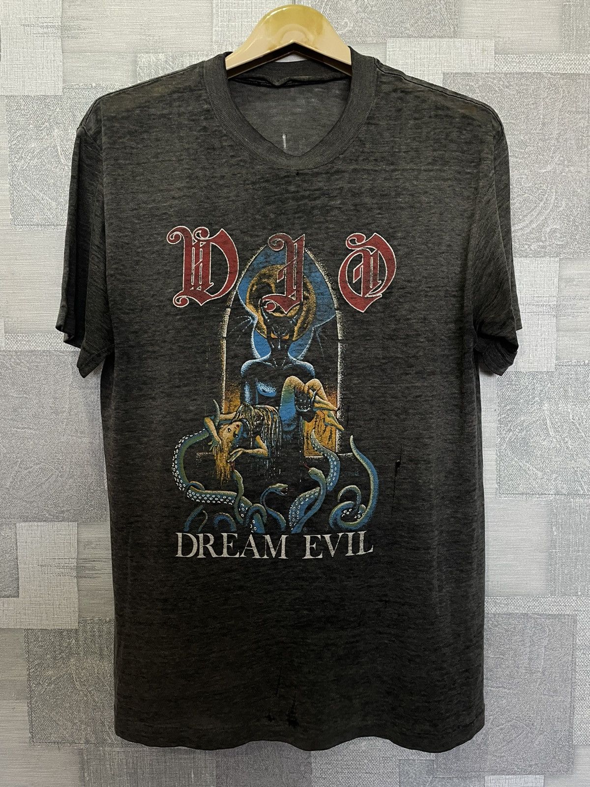Band Tees × Vintage Vintage DIO Dream Evil distressed tee Size US L / EU 52-54 / 3 - 1 Thumbnail