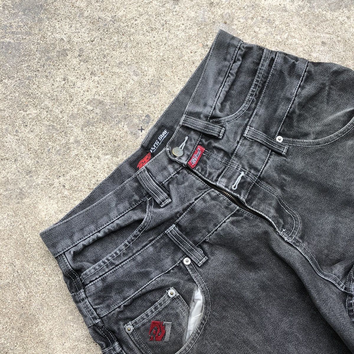 Japanese Brand 🔥Rare🔥🇯🇵PJ'S Surf Double Waist Rap Baggy Styles Relaxed Jeans Size US 32 / EU 48 - 12 Thumbnail