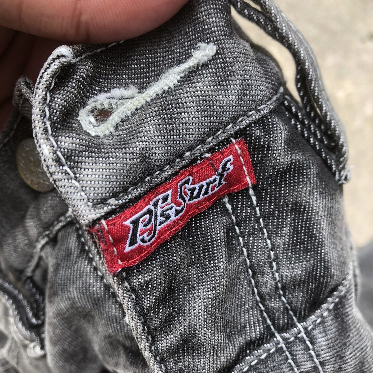 Japanese Brand 🔥Rare🔥🇯🇵PJ'S Surf Double Waist Rap Baggy Styles Relaxed Jeans Size US 32 / EU 48 - 15 Thumbnail