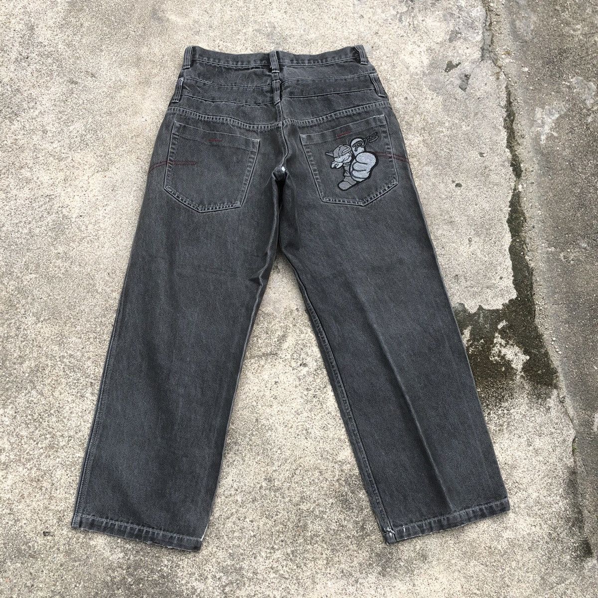 Japanese Brand 🔥Rare🔥🇯🇵PJ'S Surf Double Waist Rap Baggy Styles Relaxed Jeans Size US 32 / EU 48 - 4 Thumbnail