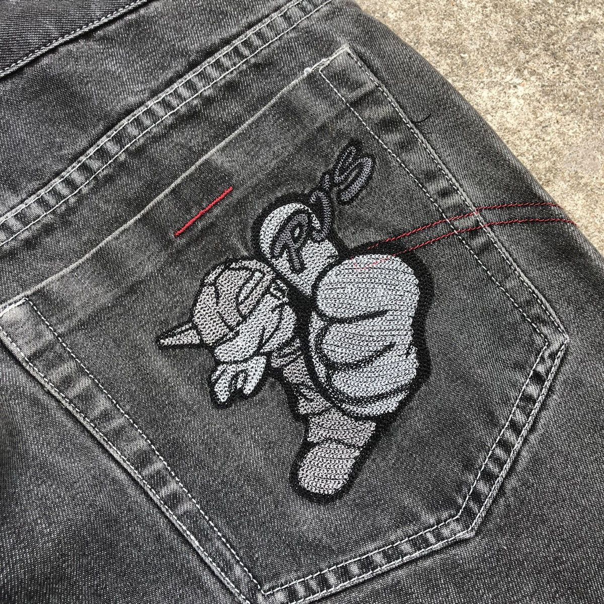 Japanese Brand 🔥Rare🔥🇯🇵PJ'S Surf Double Waist Rap Baggy Styles Relaxed Jeans Size US 32 / EU 48 - 7 Thumbnail