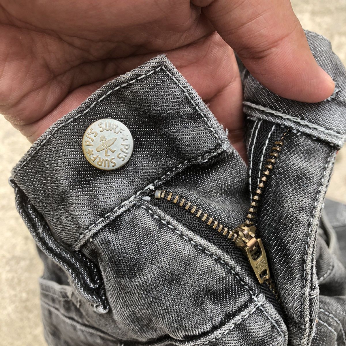 Japanese Brand 🔥Rare🔥🇯🇵PJ'S Surf Double Waist Rap Baggy Styles Relaxed Jeans Size US 32 / EU 48 - 14 Thumbnail