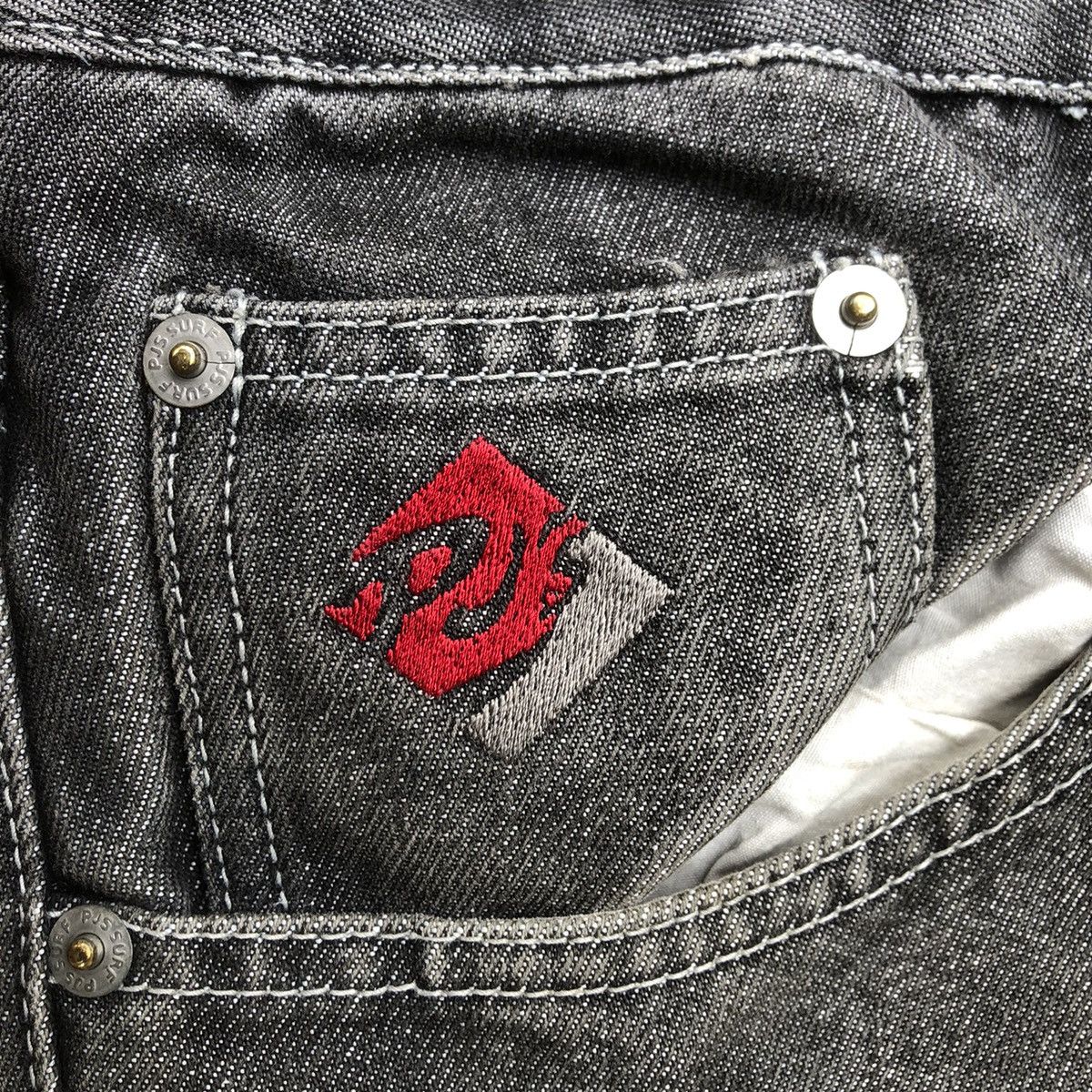 Japanese Brand 🔥Rare🔥🇯🇵PJ'S Surf Double Waist Rap Baggy Styles Relaxed Jeans Size US 32 / EU 48 - 13 Thumbnail