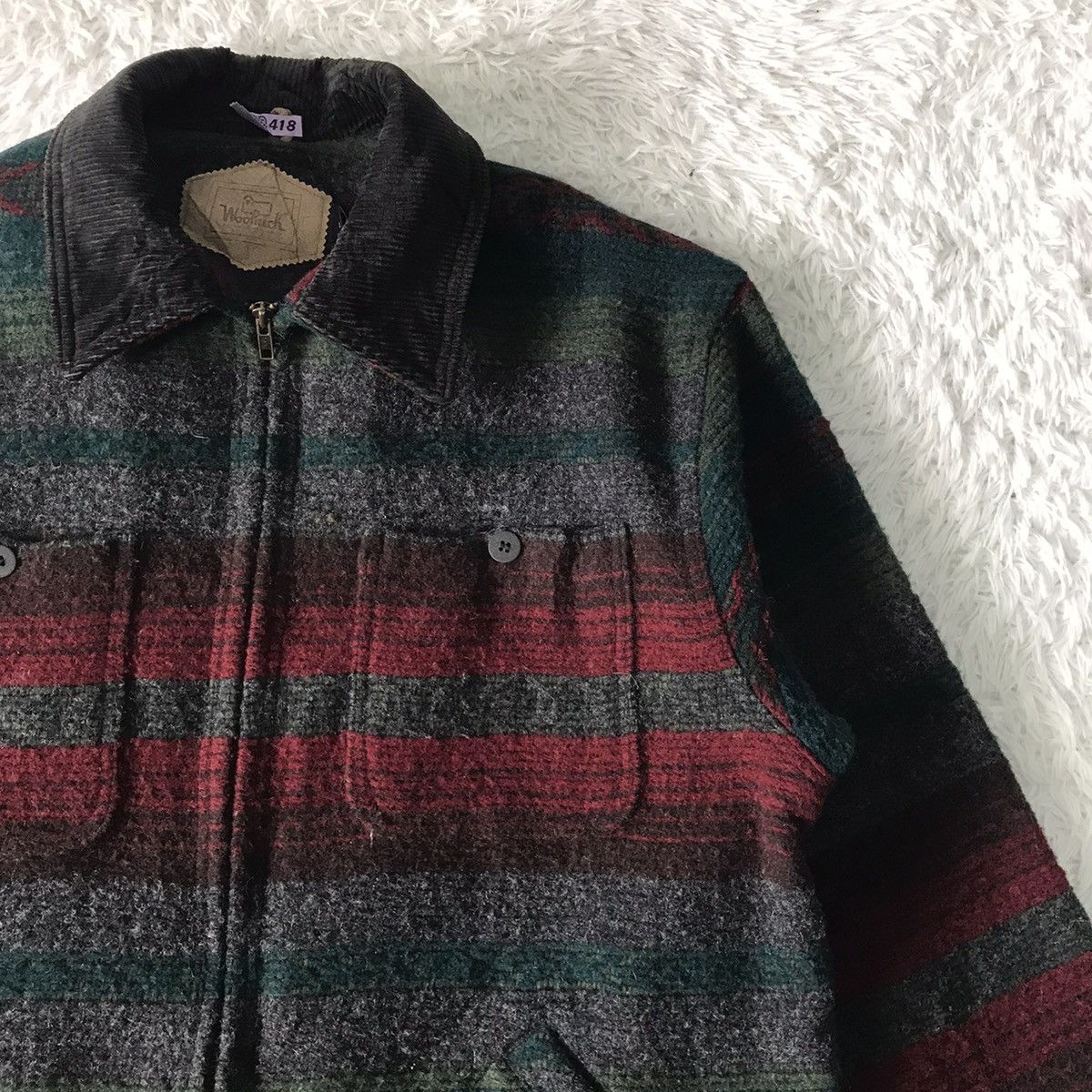 Vintage Vtg Woolrich Stripes Wool Jacket Made in Usa Size US L / EU 52-54 / 3 - 5 Thumbnail