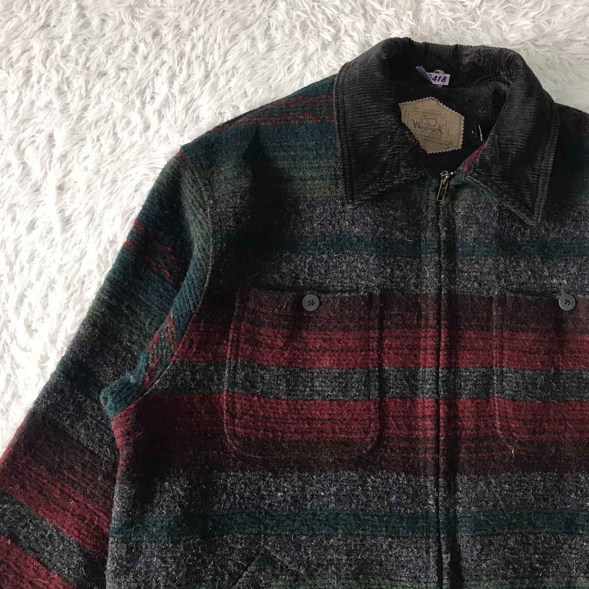 Vintage Vtg Woolrich Stripes Wool Jacket Made in Usa Size US L / EU 52-54 / 3 - 6 Thumbnail