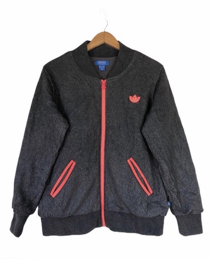Big Logo Up zip Wool Gray Adidas BomberJackets