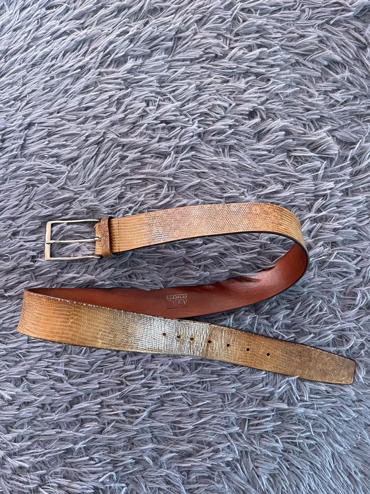 Cowboy Equipment × Vintage Le Quattro Stagioni 90s vtg snake print real leather belt Size 34 - 1 Thumbnail