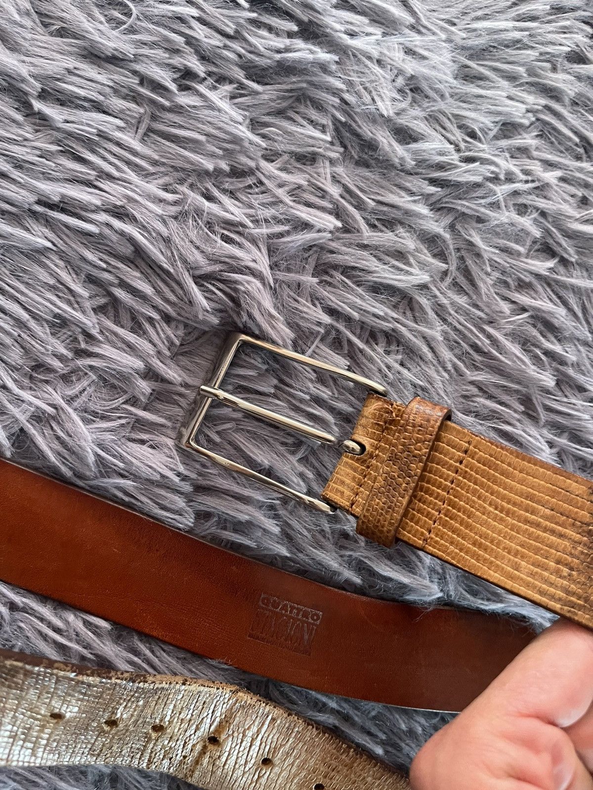 Cowboy Equipment × Vintage Le Quattro Stagioni 90s vtg snake print real leather belt Size 34 - 7 Thumbnail