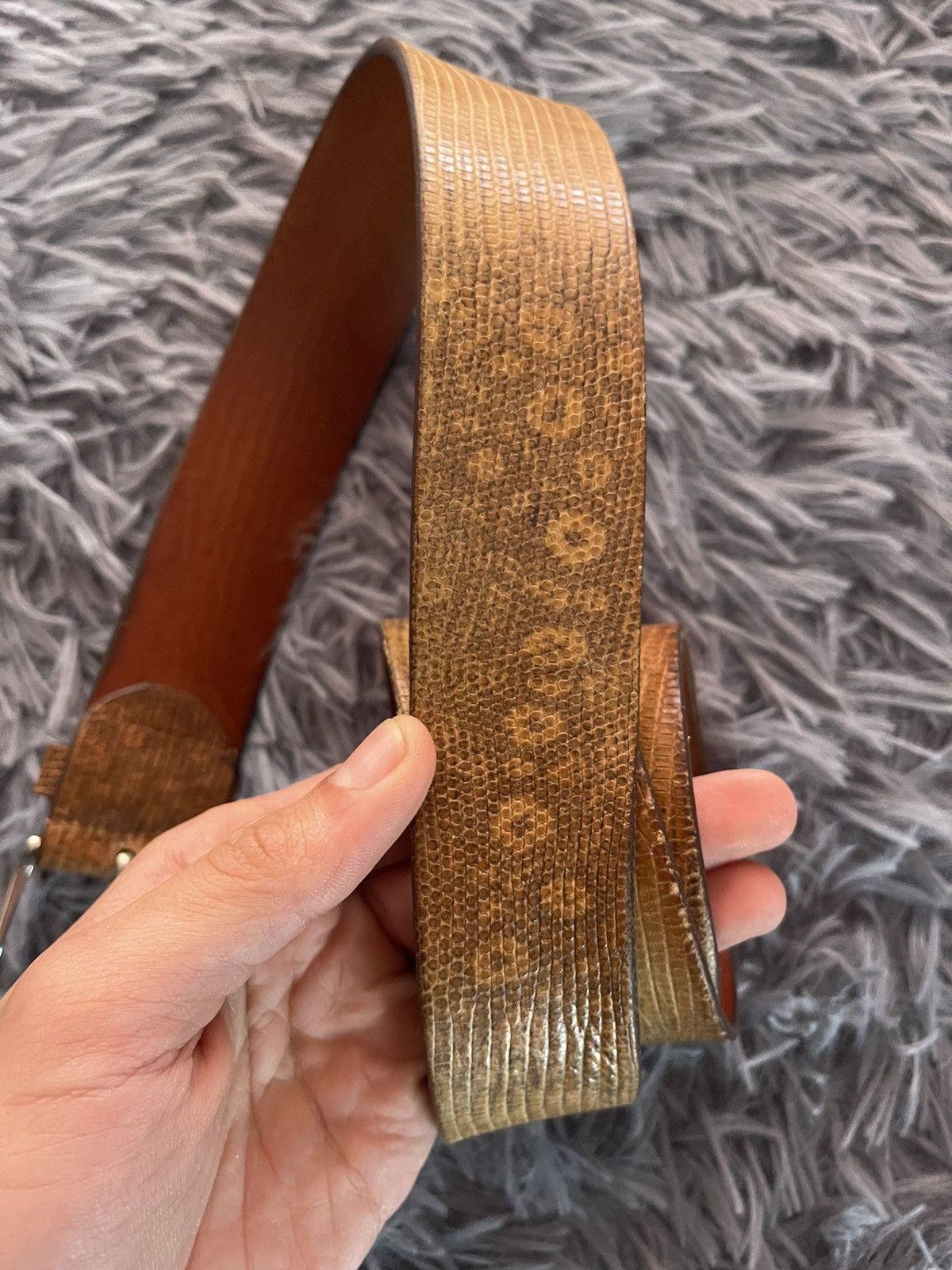 Cowboy Equipment × Vintage Le Quattro Stagioni 90s vtg snake print real leather belt Size 34 - 2 Thumbnail
