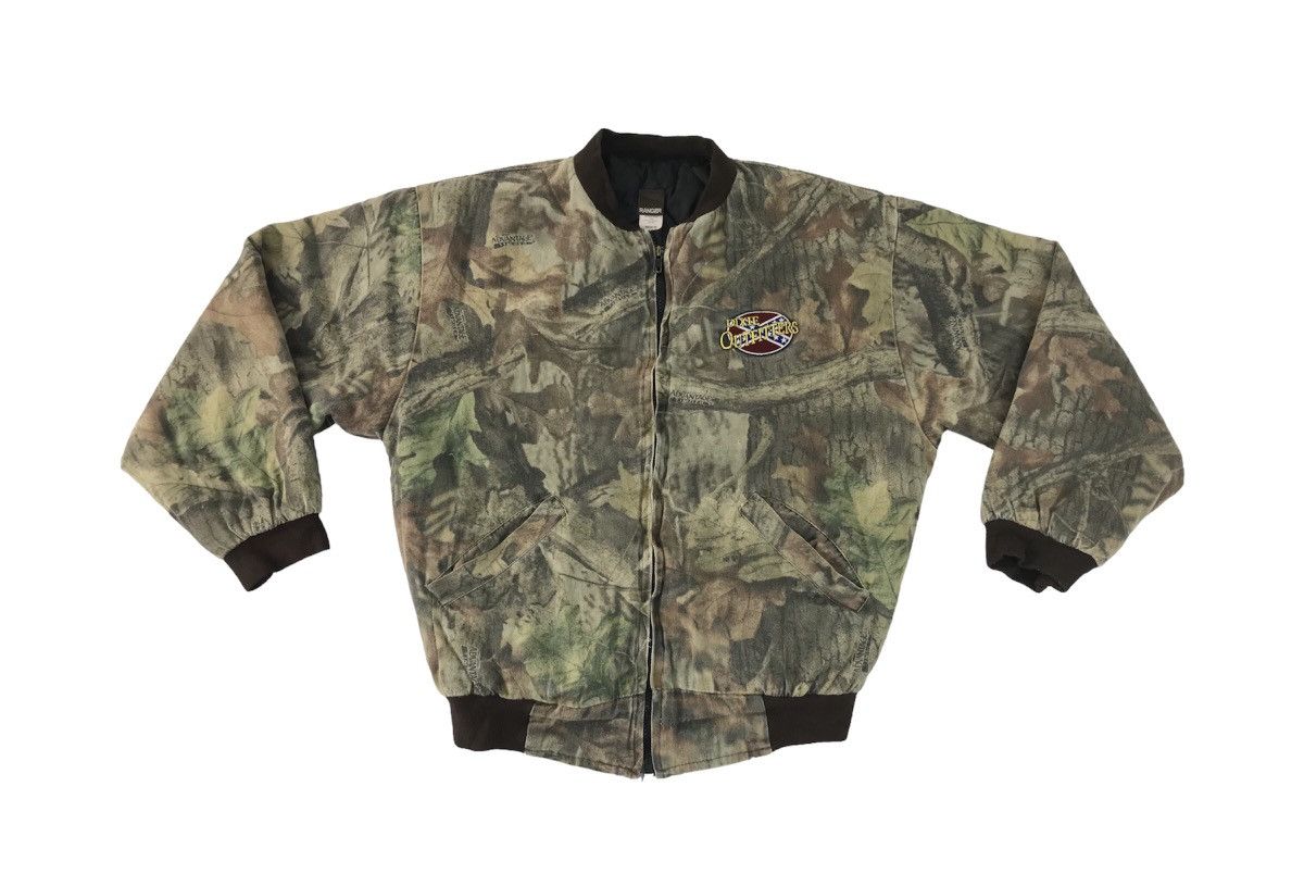 image of 90's Ranger Dixie Outfitters Camo Leaves Bomber Jacket, Men's (Size Medium)