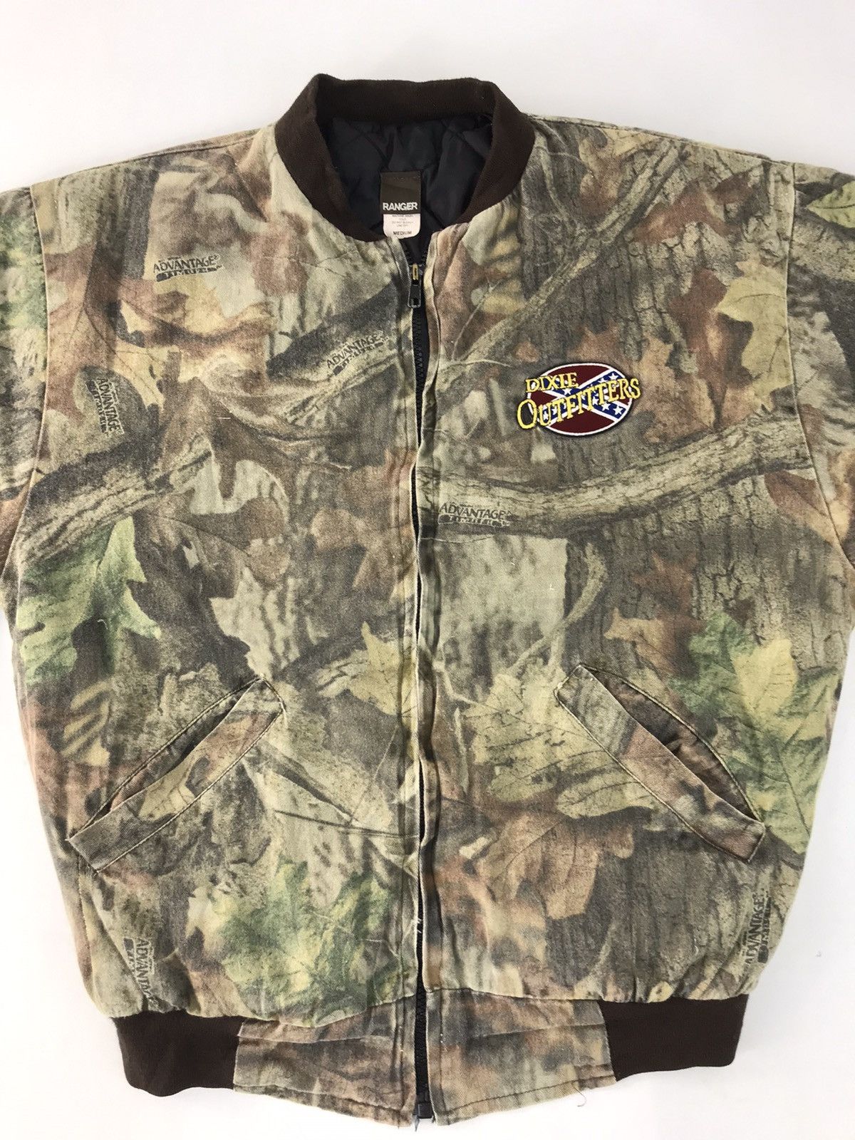 Vintage 90s Ranger Dixie Outfitters Camo Leaves Bomber Jacket K1231j Size US M / EU 48-50 / 2 - 2 Thumbnail
