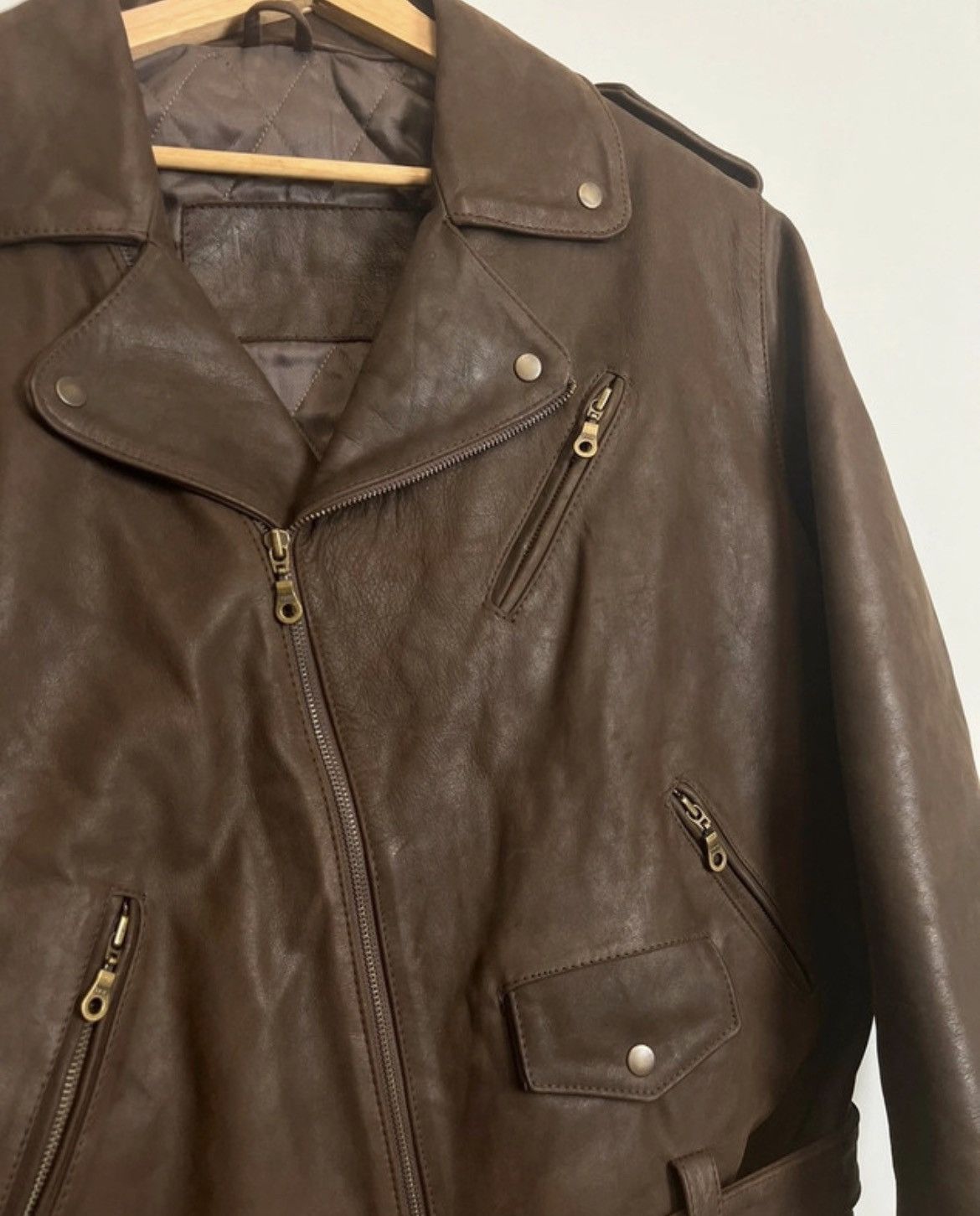 Genuine Leather Rare 90s Biker Real Genuine Leather Metal Jacket Rock Size US S / EU 44-46 / 1 - 5 Thumbnail