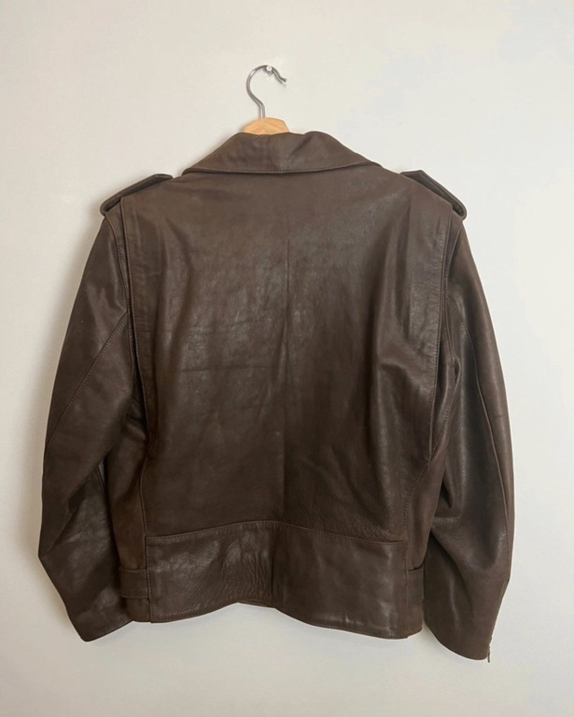 Genuine Leather Rare 90s Biker Real Genuine Leather Metal Jacket Rock Size US S / EU 44-46 / 1 - 2 Thumbnail