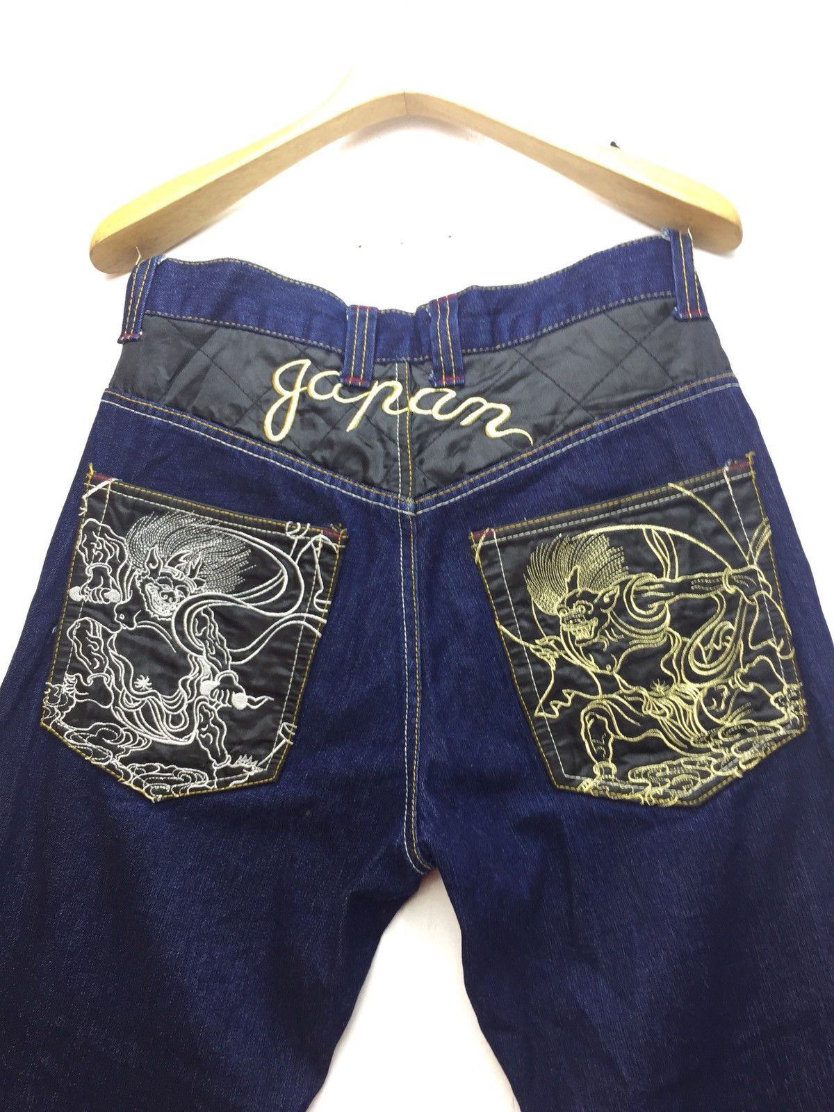 Japanese Brand Japan Sukajan Style Gold Seam Embroidered Pant Size US 32 / EU 48 - 2 Thumbnail
