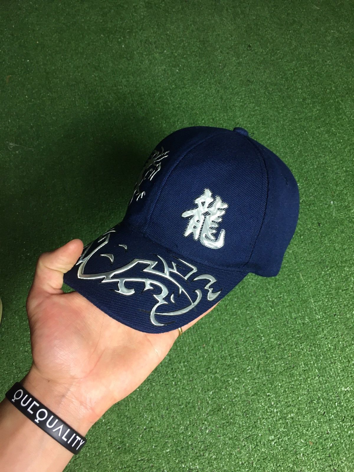 Japanese Brand × Vintage 3M Metallic Dragon logo hat y2k drip rave affliction Size ONE SIZE - 3 Thumbnail